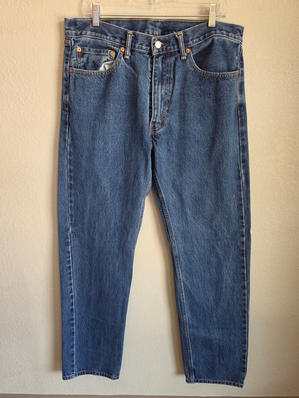 MENS LEVIS 505 STRAIGHT LEG JEANS SIZE 36 X 36 EXCELLENT